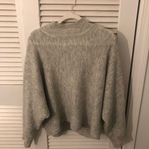 Grey short turtleneck sweater